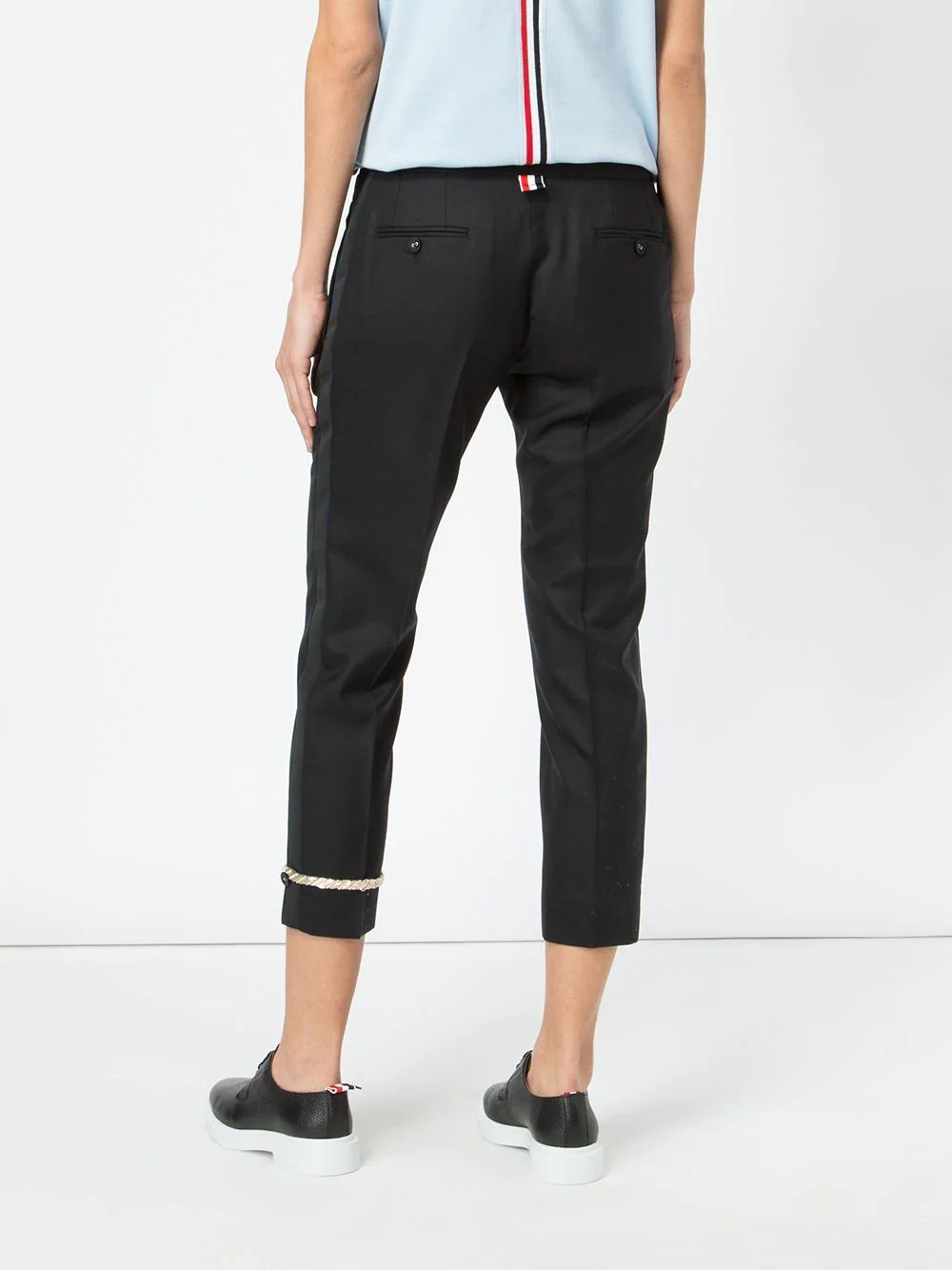 embroidered ankle cropped trousers - 4