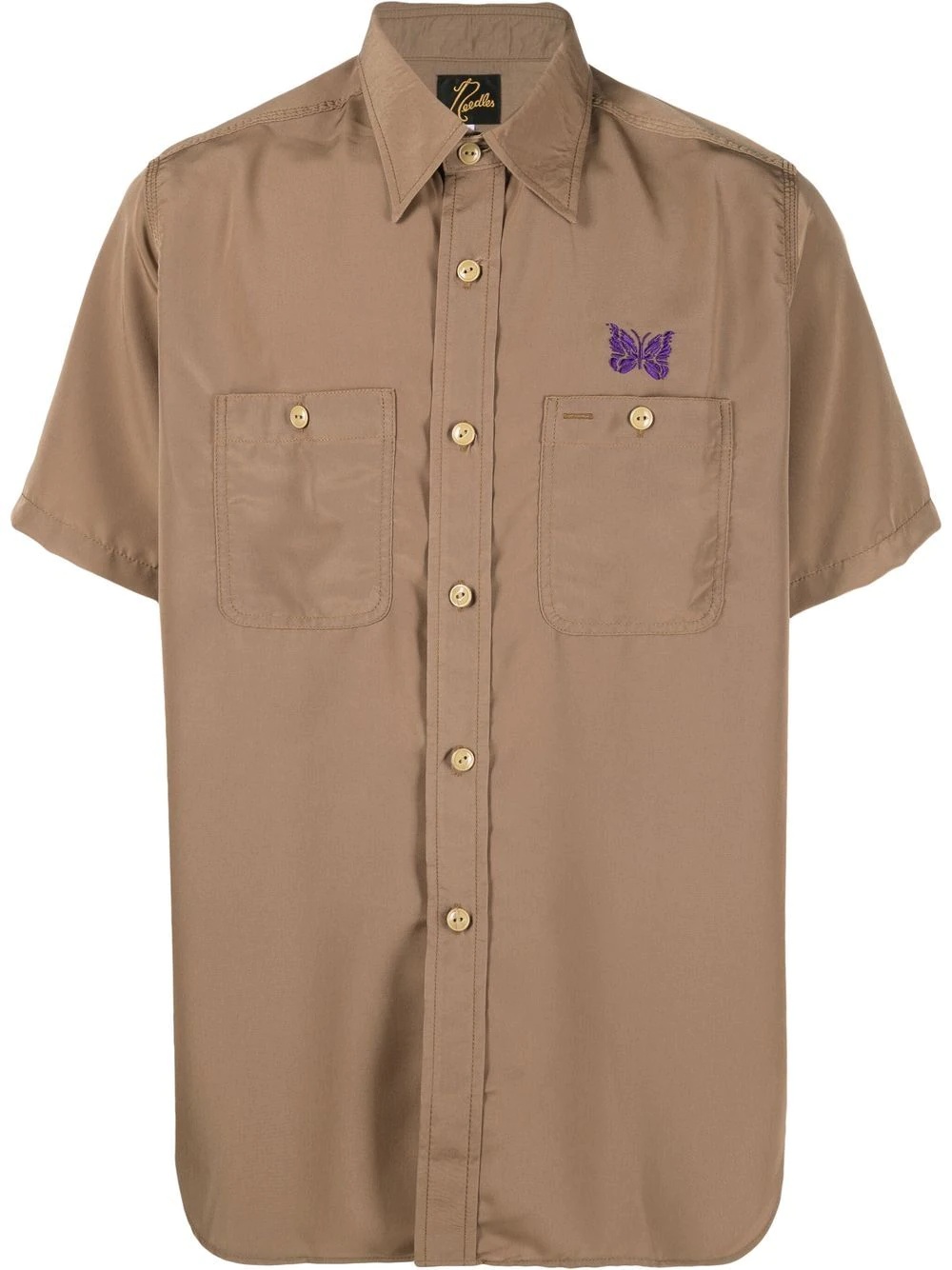 logo-embroidered short-sleeve shirt - 1