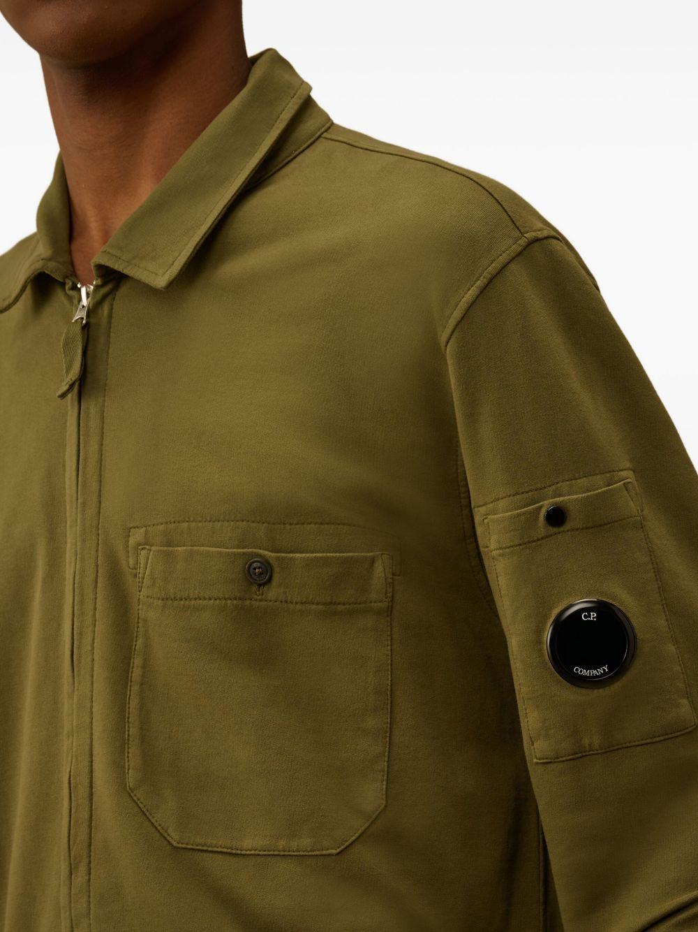 zip-pocket cotton overshirt - 5