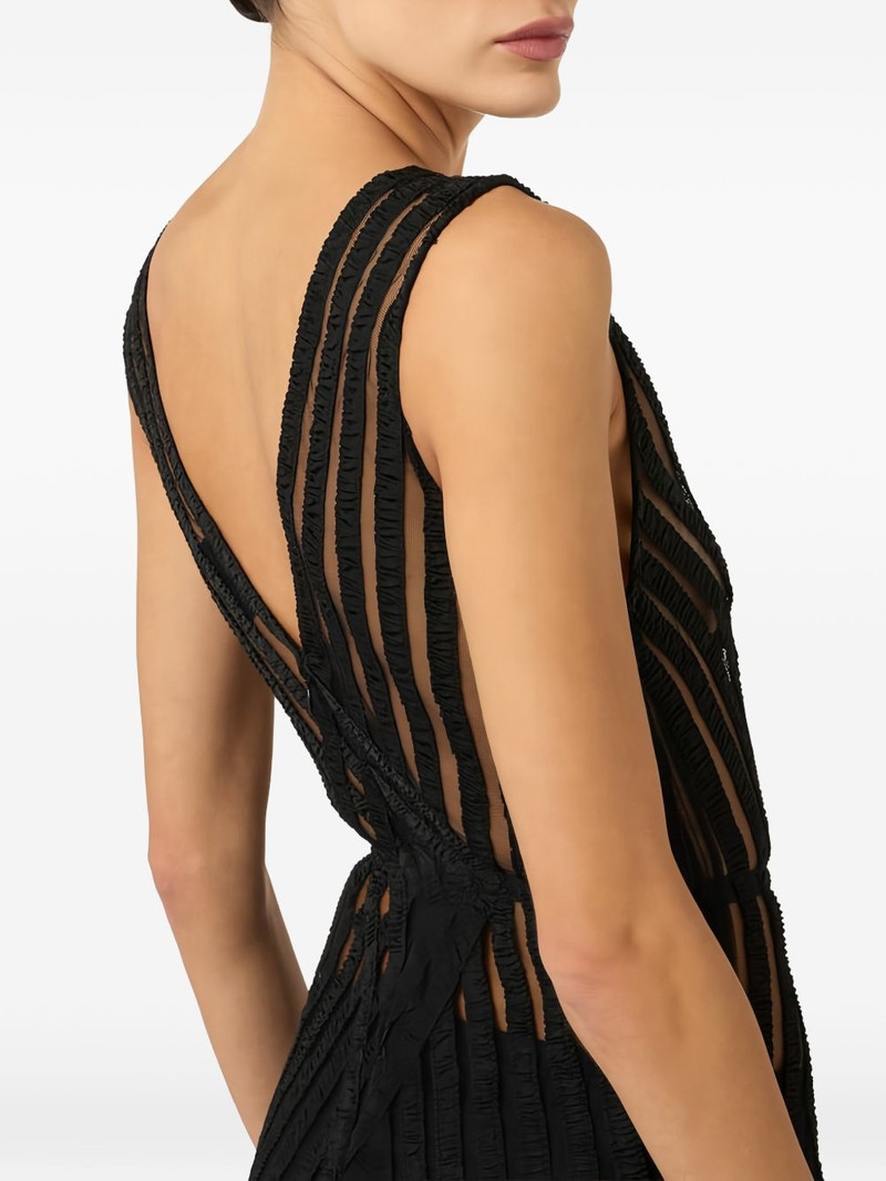 ribbon V-neck maxi dress 4