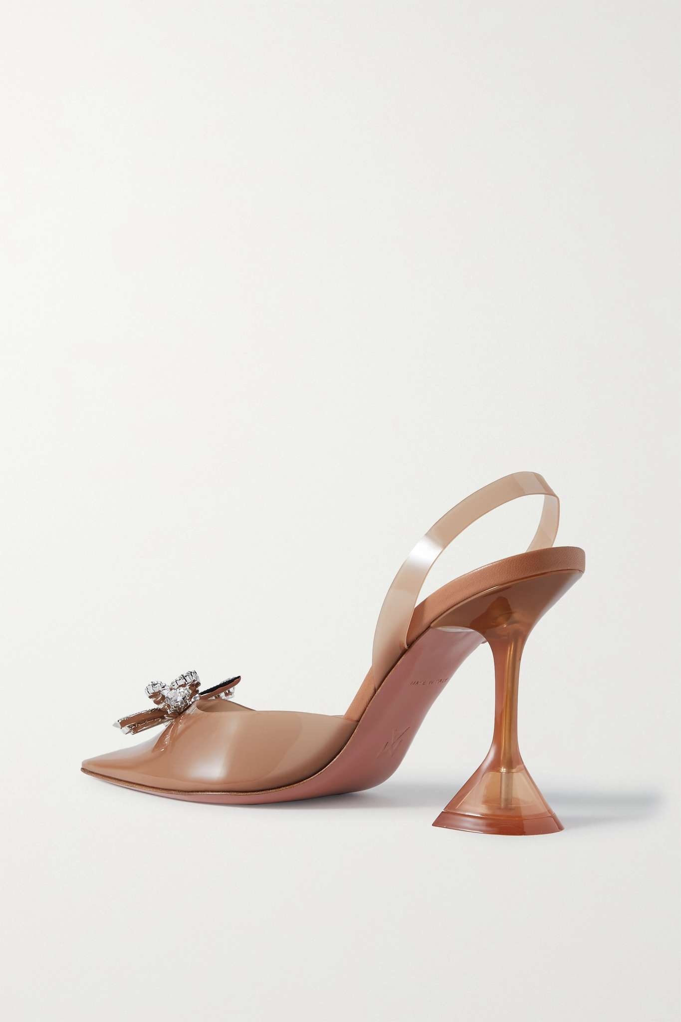 Rosie crystal-embellished mirrored-leather slingback pumps - 3