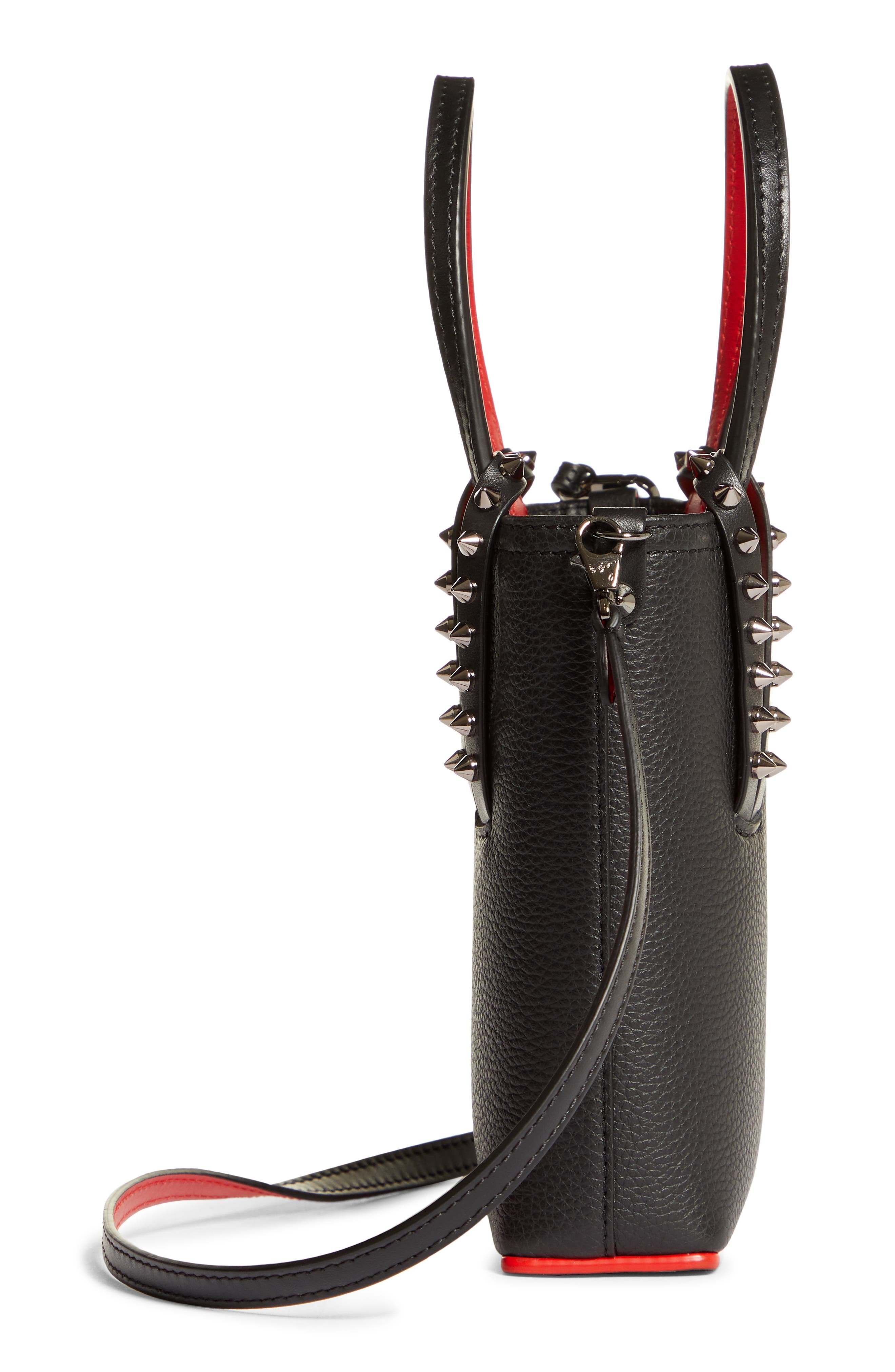 Christian Louboutin Mini Cabata Leather Tote in Black/Black at Nordstrom - 6
