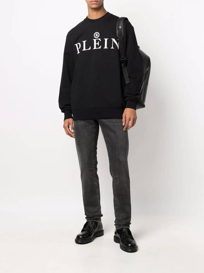 PHILIPP PLEIN logo crew-neck sweatshirt outlook