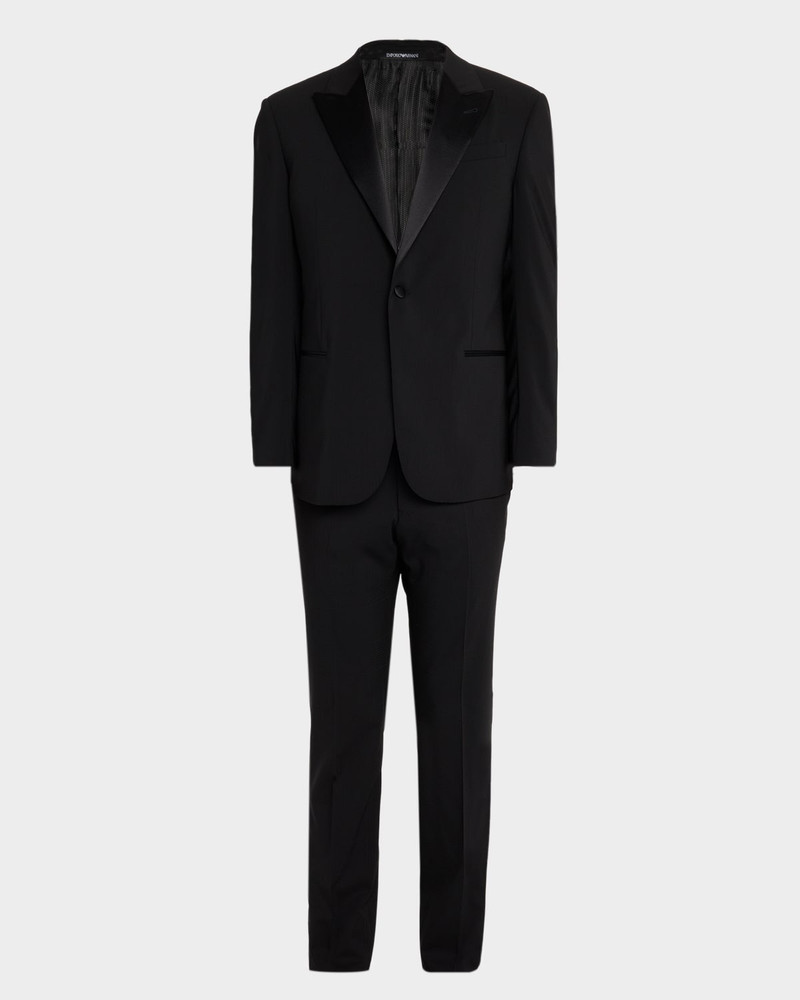 Men's Tonal Plaid Peak Lapel G Line Tuxedo 1
