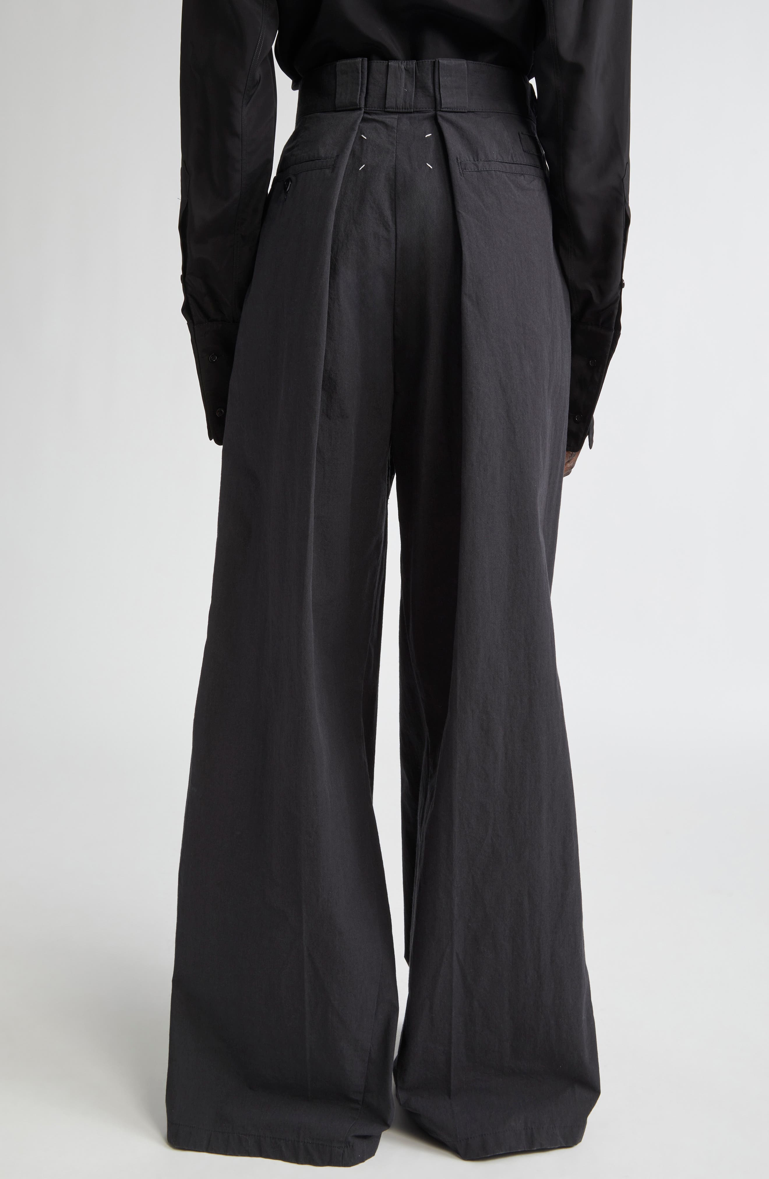 Maison Margiela Pleated Trousers in Black at Nordstrom - 2