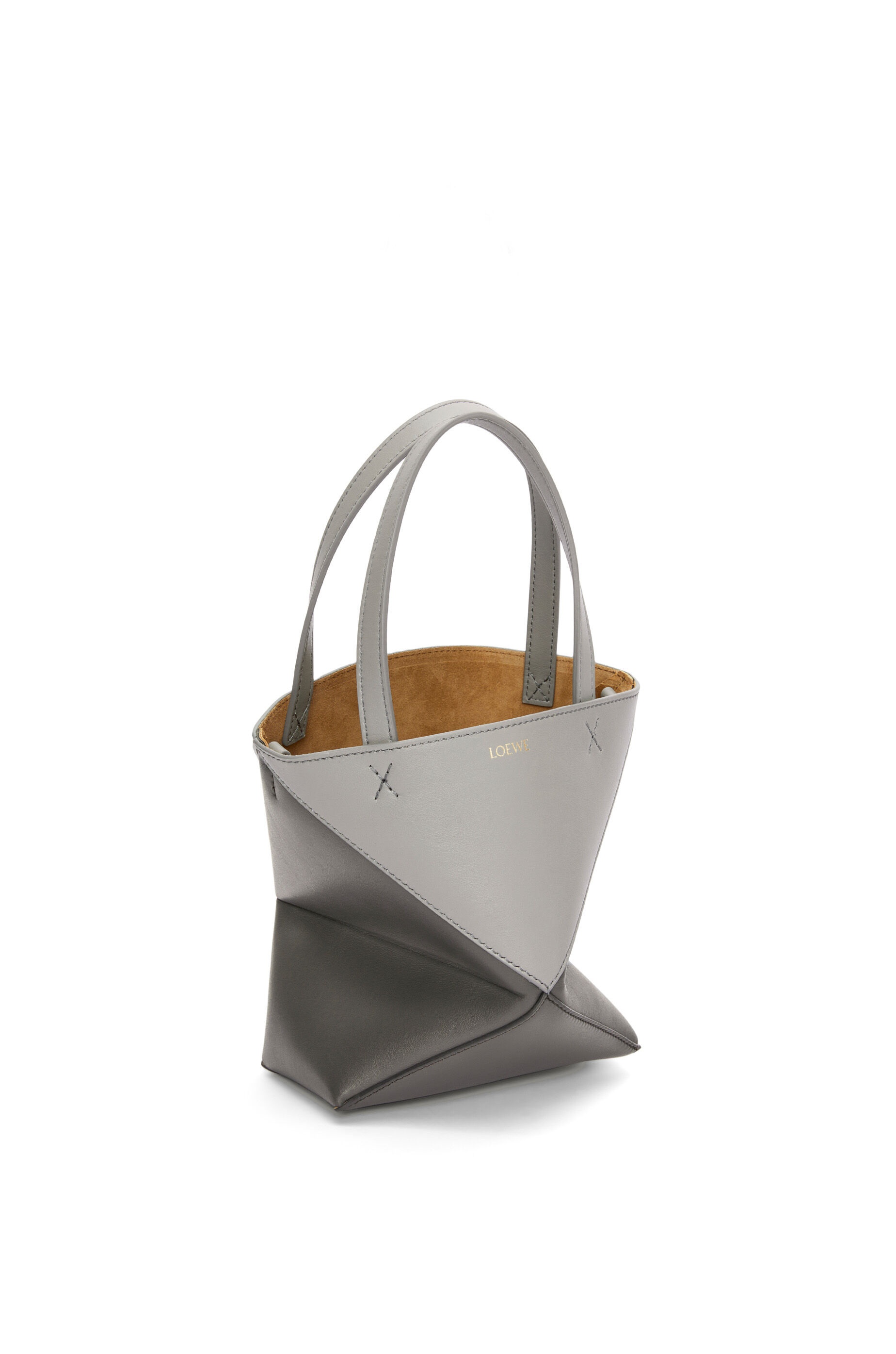 Mini Puzzle Fold Tote in shiny calfskin - 2