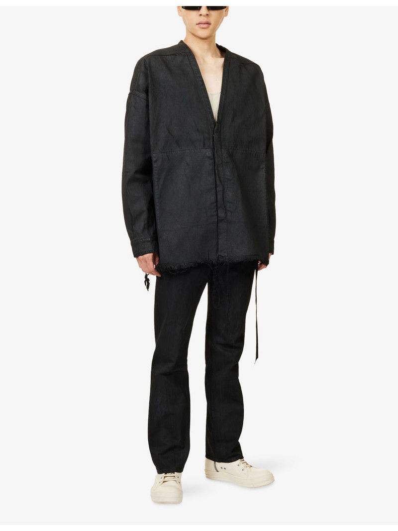 Rick Owens DRKSHDW Fog Waxed Straight-Leg Denim Jeans outlook