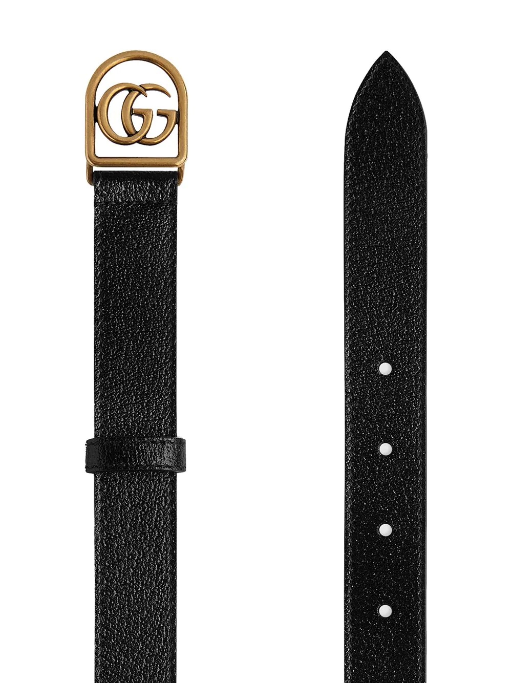 Leather belt with framed Double G - 4