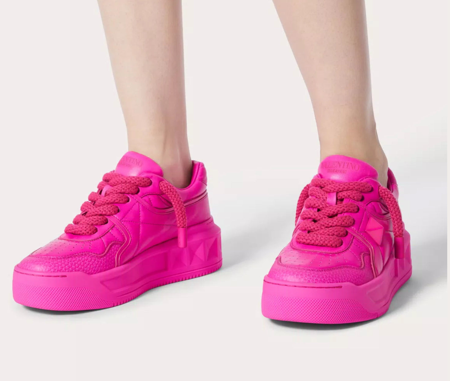 Valentino One Stud Xl Trainer Leather Sneakers - 3