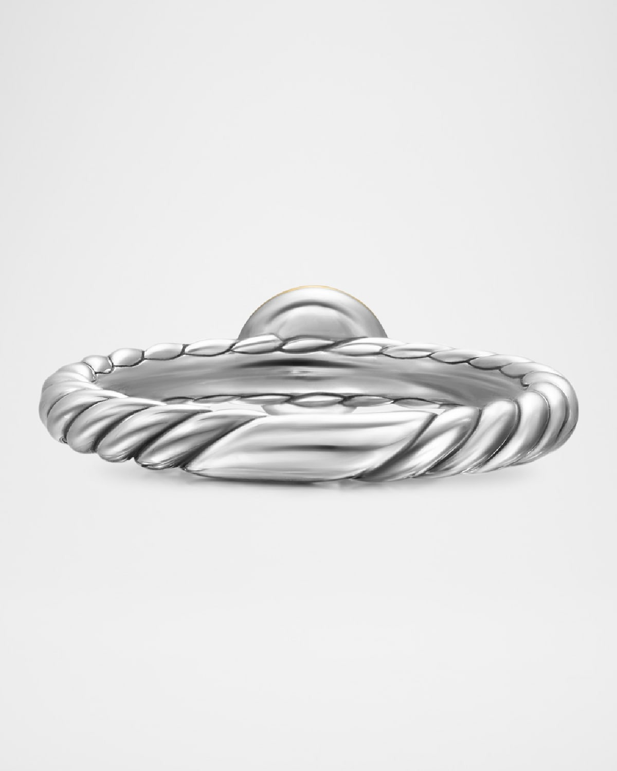 Cable Flex Ring with Gemstone in Silver and 14K Gold, 2.8mm - 7