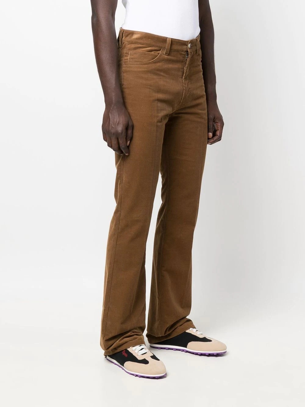 corduroy straight-leg cut trousers - 3