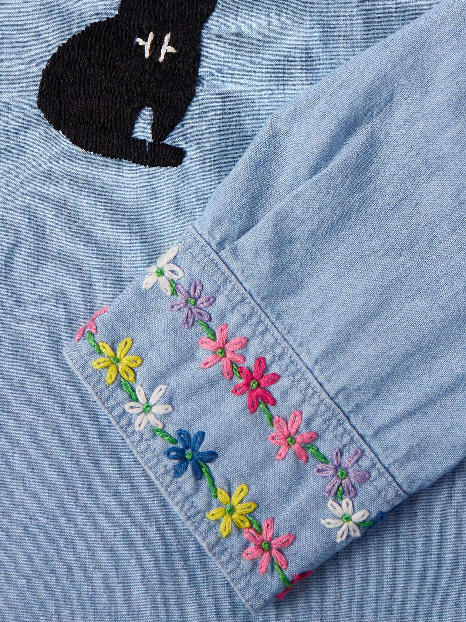 Embroidered Cotton-Chambray Shirt - 4