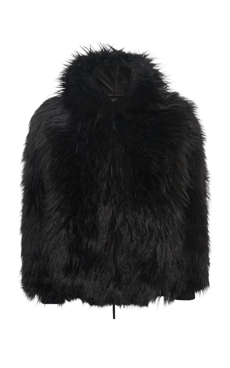 GABRIELA HEARST Tom Hoody Jacket in Black Cashmere Shearling outlook