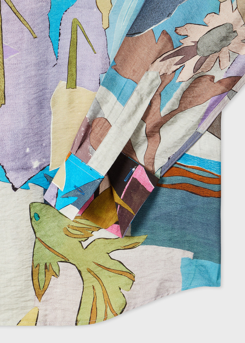 Paul Smith Pastel 'River Collage' Viscose-Blend Shirt outlook