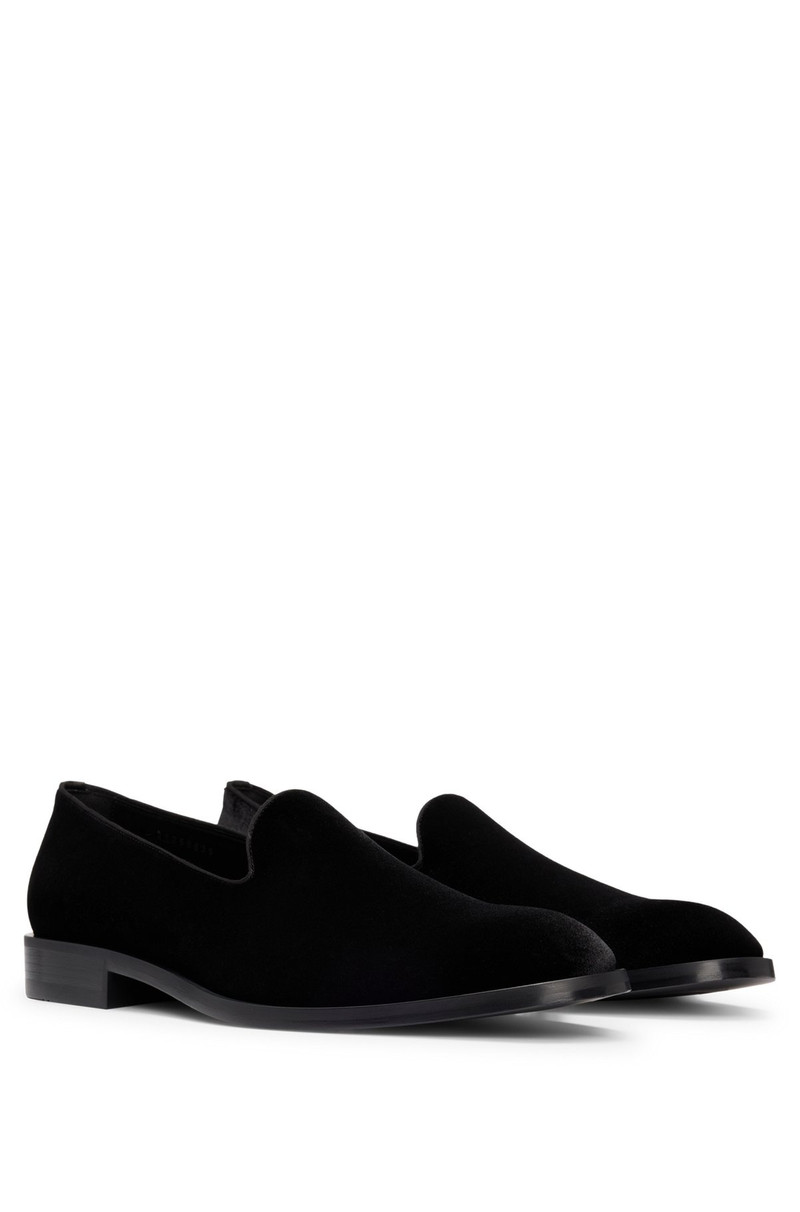 VELVET SLIP-ON LOAFERS WITH LEATHER TRIMS 2