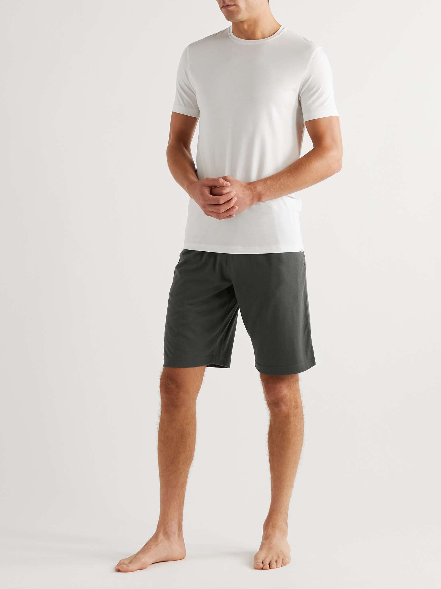 Lounge Cotton and Modal-Blend Jersey Drawstring Shorts - 2