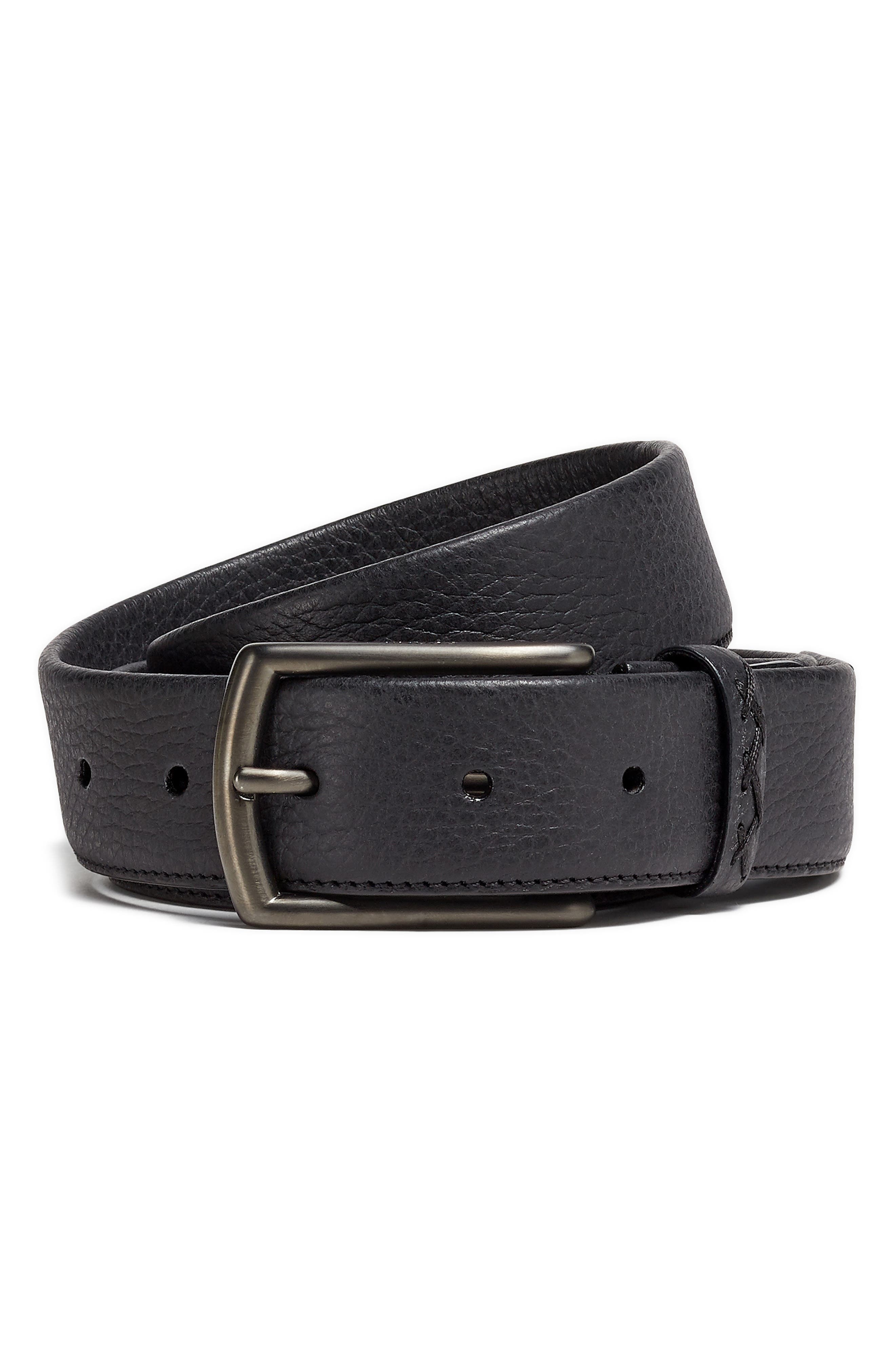 Triple Stitch Leather Belt - 1