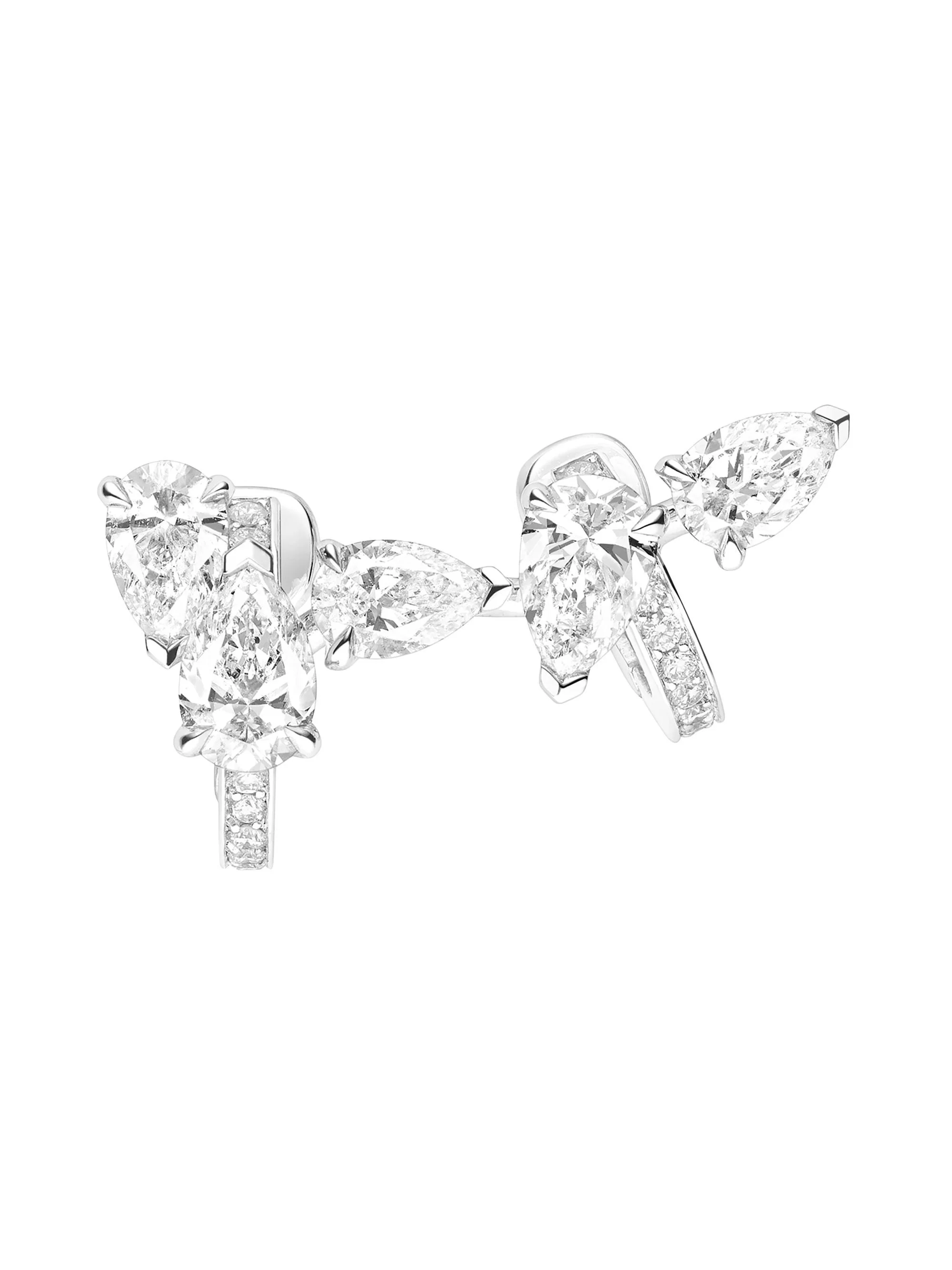 Women's Serti Sur Vide 18K White Gold & 1.40 TCW Diamond Single Earring - Right - White Gold - 1