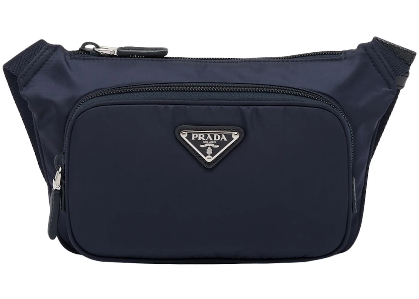 Prada Re-Nylon and Saffiano Leather Shoulder Bag Navy - 1