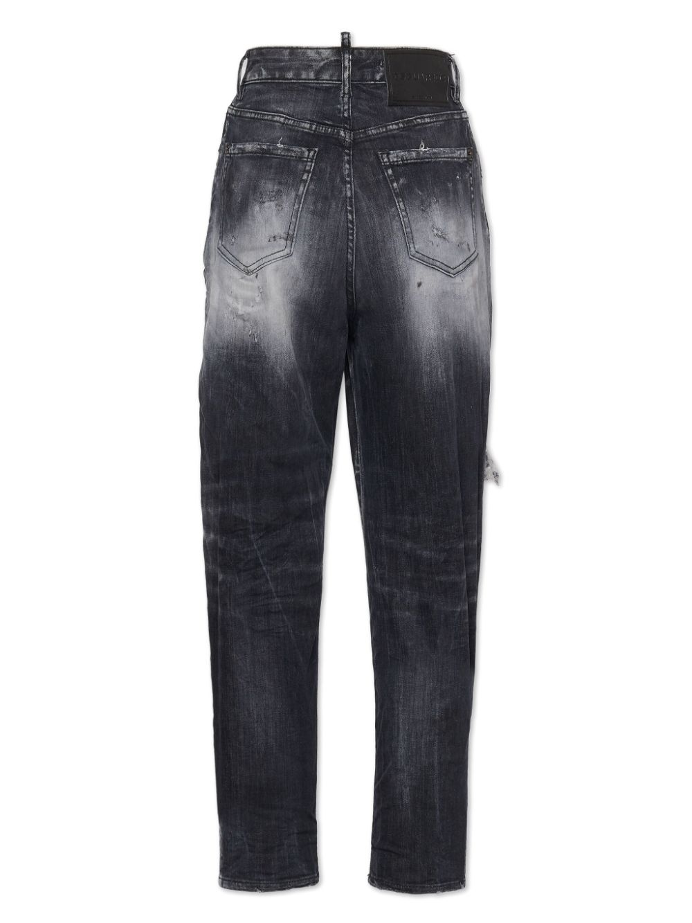 distressed straight-leg jeans - 2