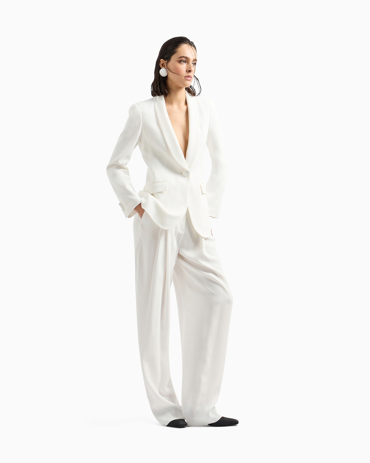 Envers-satin palazzo trousers with darts - 2