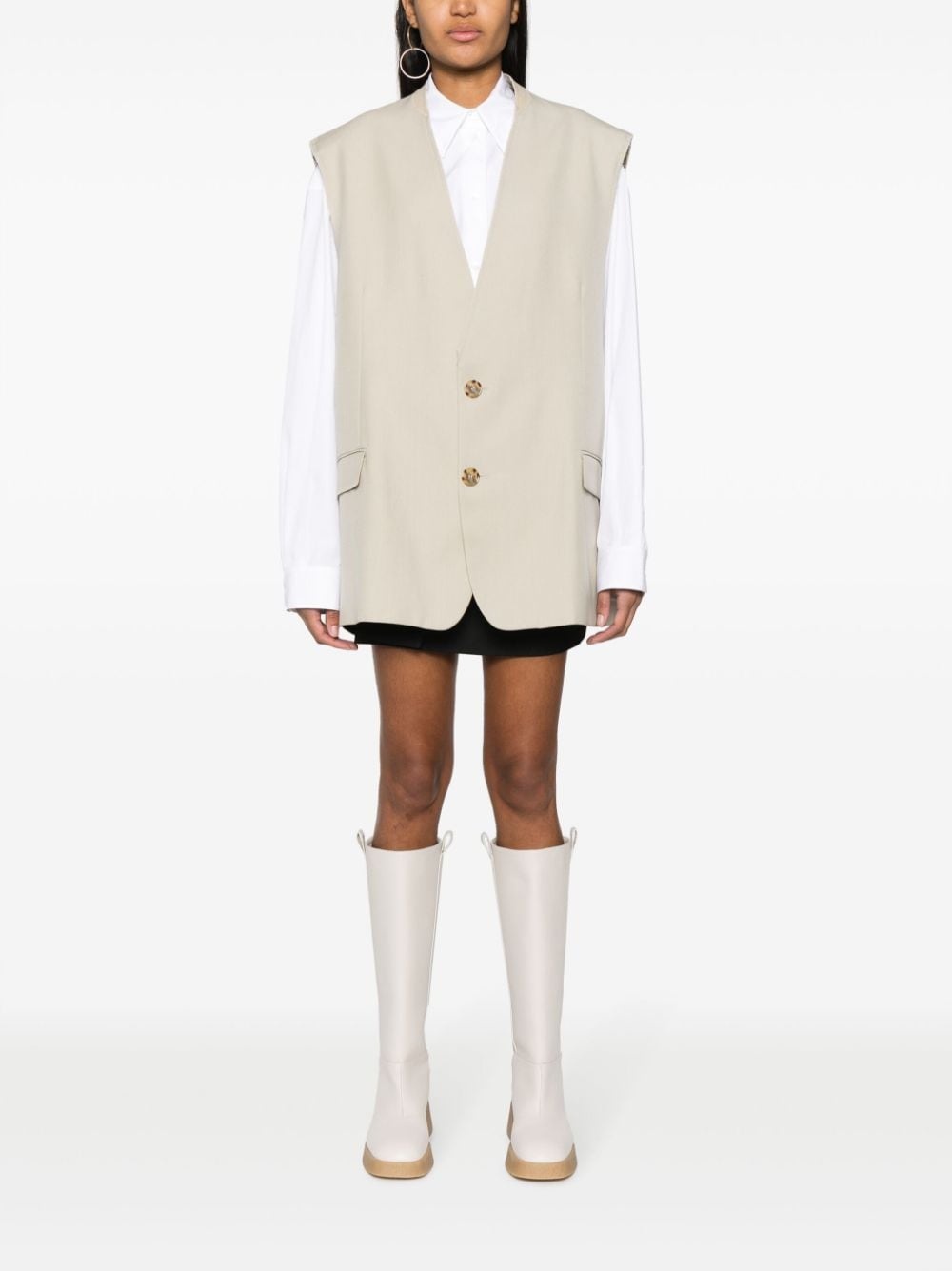 MM6 Maison Margiela single-breasted tailored vest | REVERSIBLE