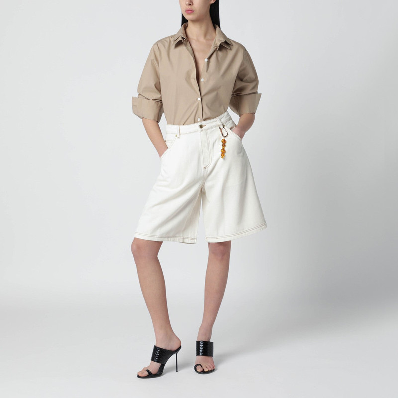 DARKPARK Ecru cotton bermuda shorts outlook