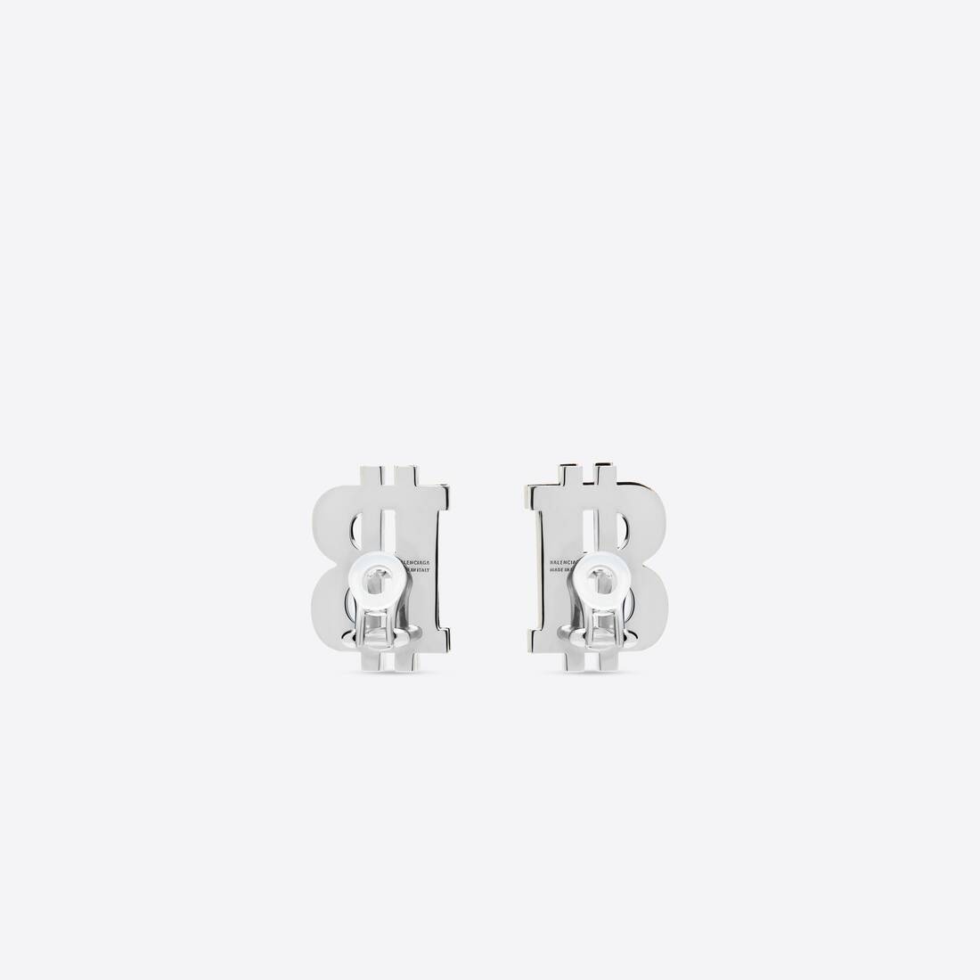 Women's B-coin Earrings  in Silver - 2