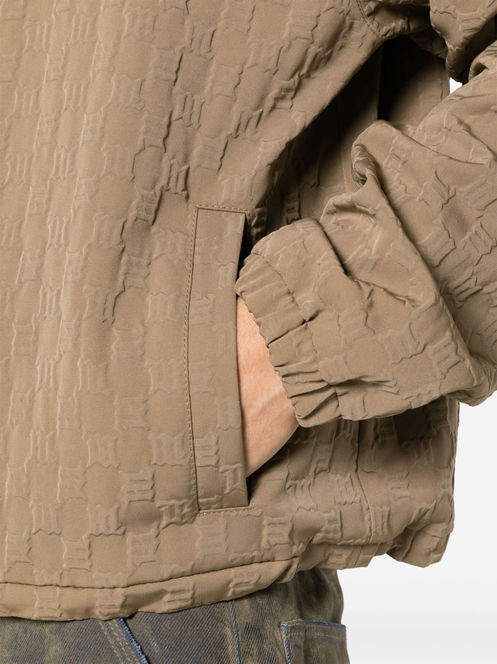 embossed-logo zip-up jacket - 5