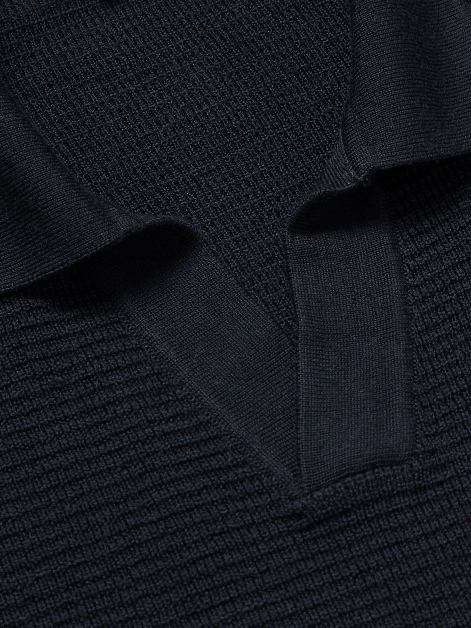 Orlando Merino Wool Polo Sweater Navy - 4