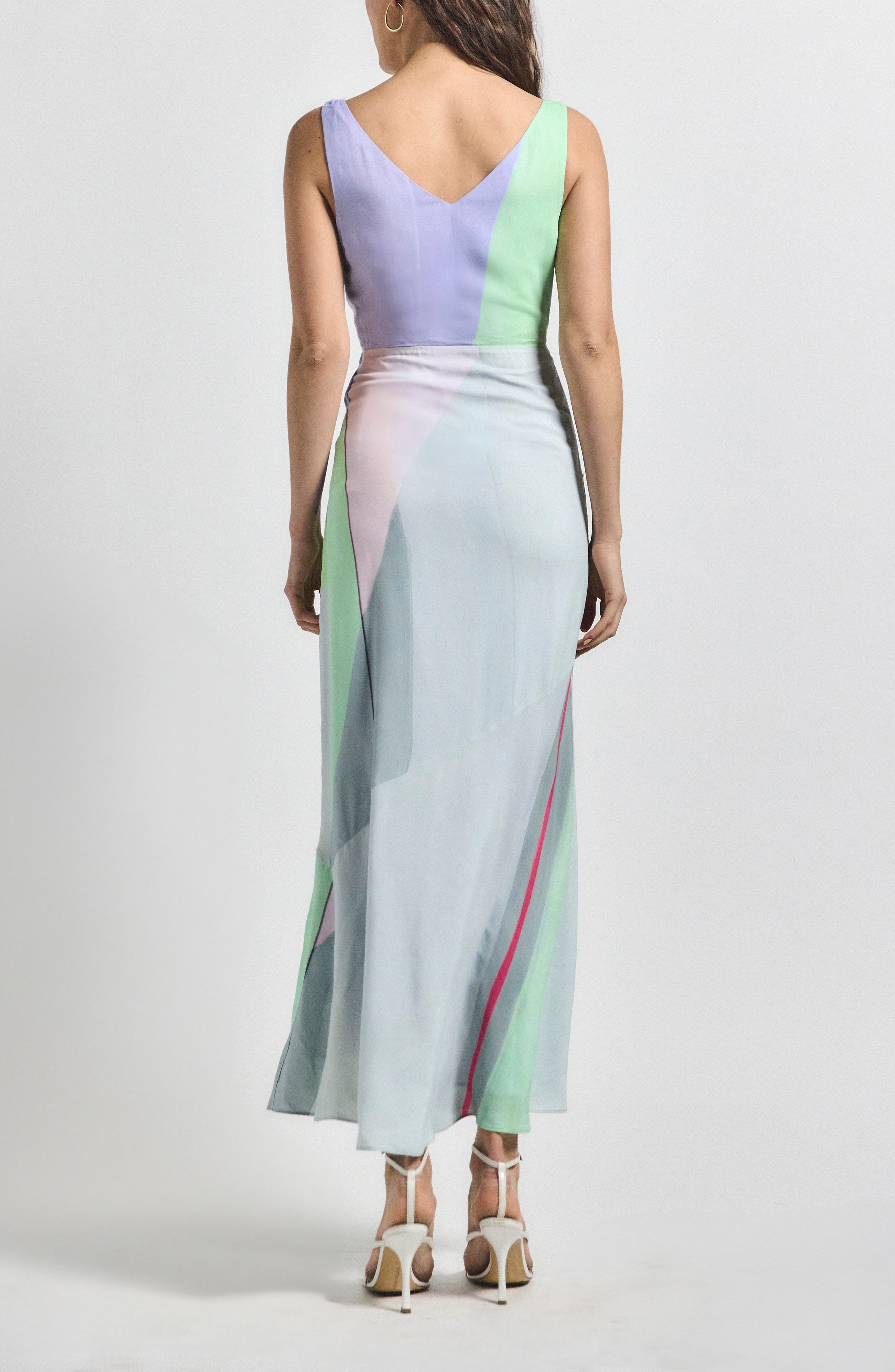 Derek Lam 10 Crosby Gabrielle Print Sleeveless Mermaid Maxi Dress in Opaline Multi at Nordstrom - 2