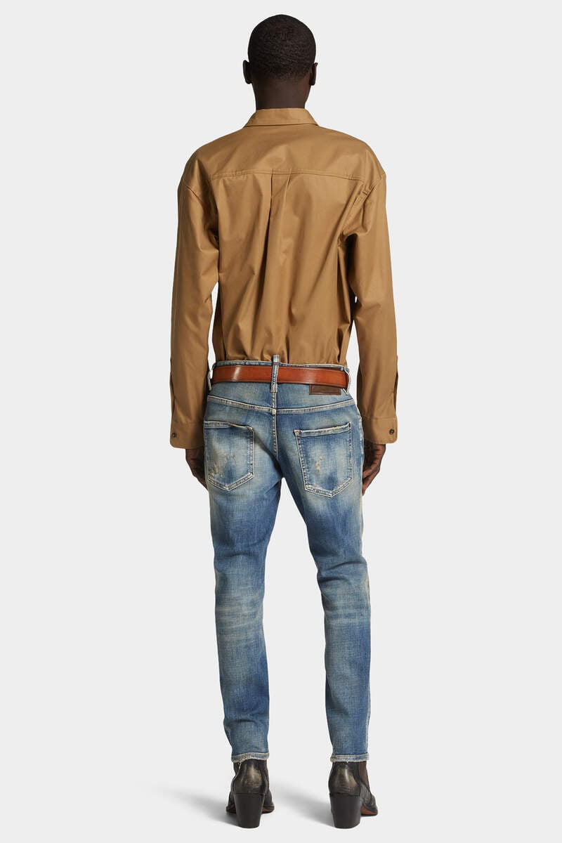 MEDIUM SANDY WASH SKATER JEANS - 4