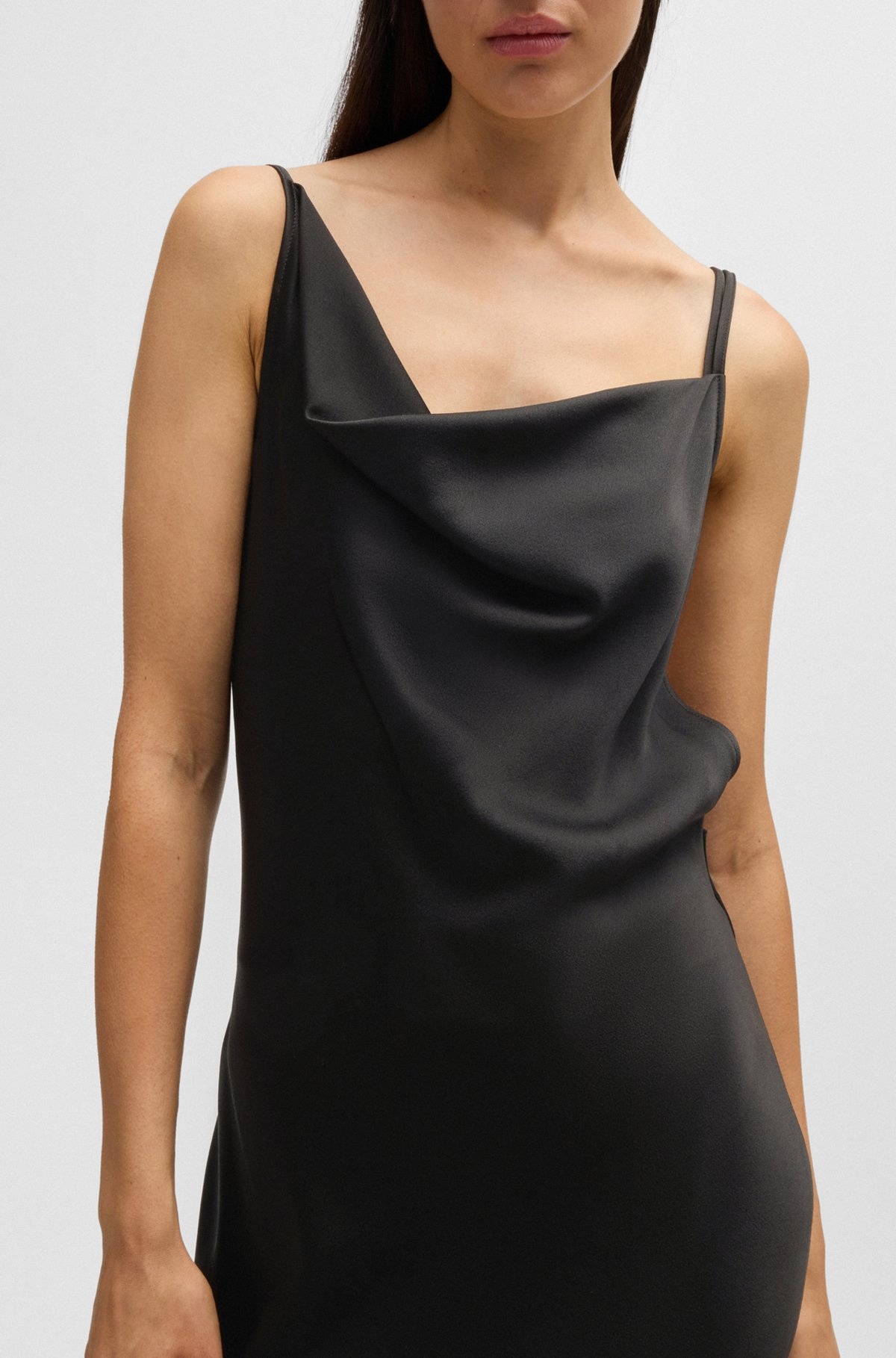NAOMI X BOSS COCKTAIL DRESS WITH ASYMMETRIC DRAPED NECKLINE - 5