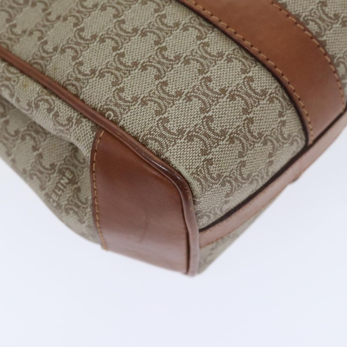 CELINE Macadam Canvas Hand Bag Beige Gold - 13