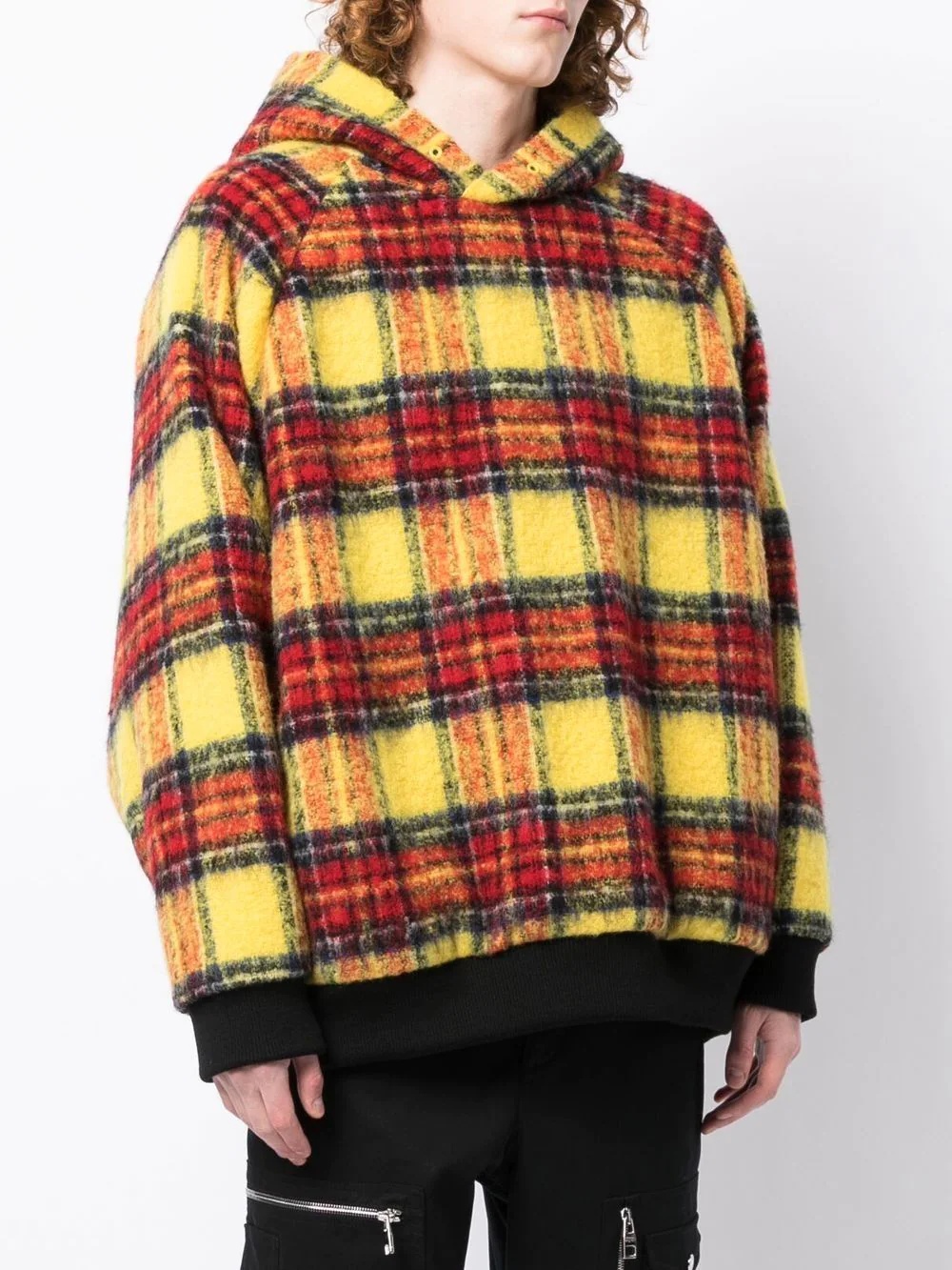 plaid-check print hoodie - 3