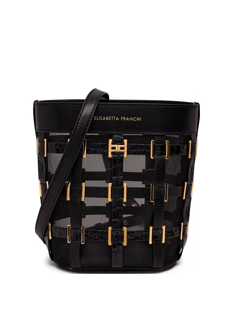 rings-detail mesh bucket bag 1