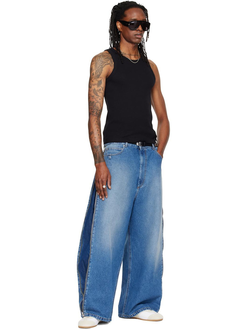 LU'U DAN Blue Side Zip Jeans outlook