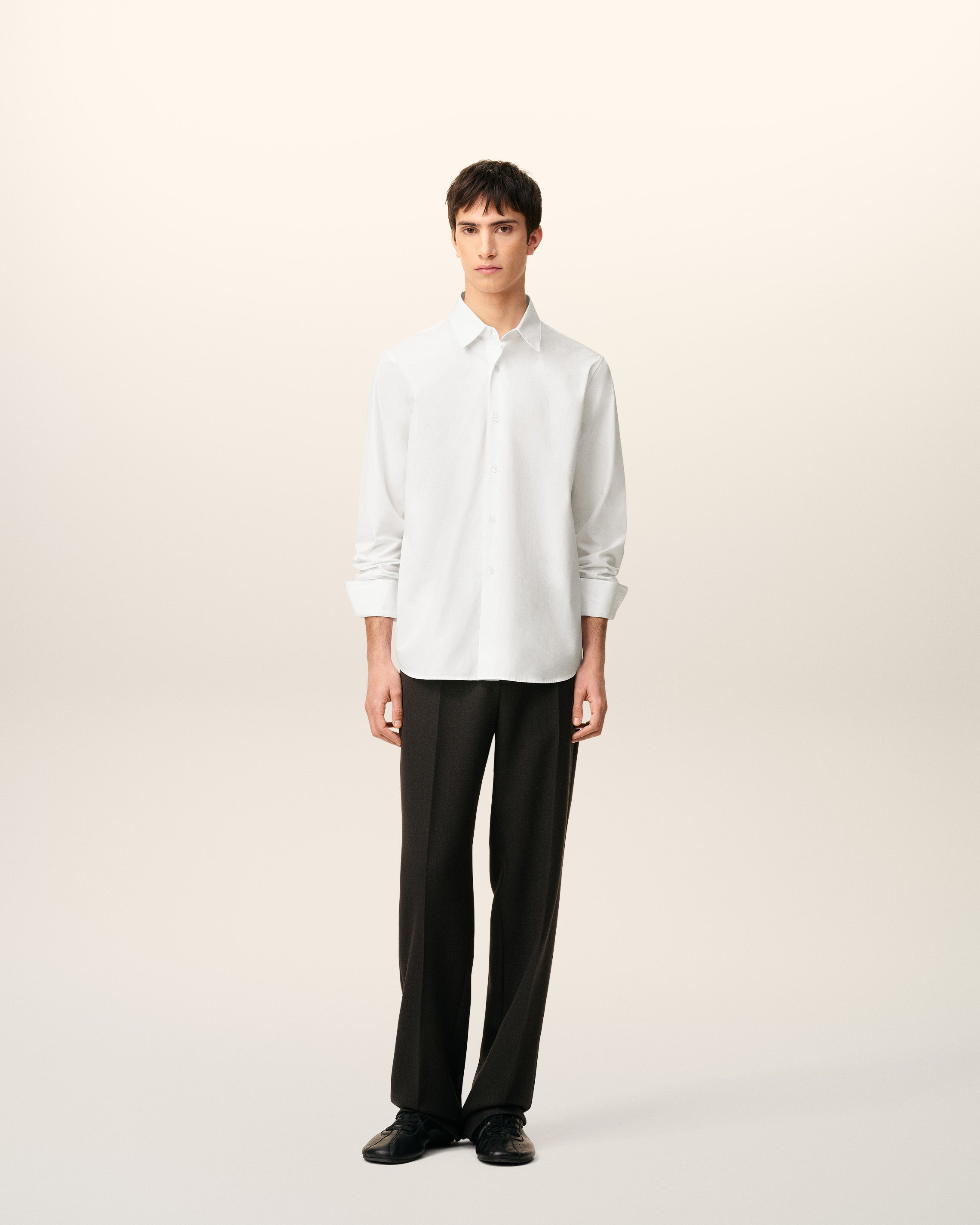 WHITE POPLIN COTTON TAILOR SHIRT - 2