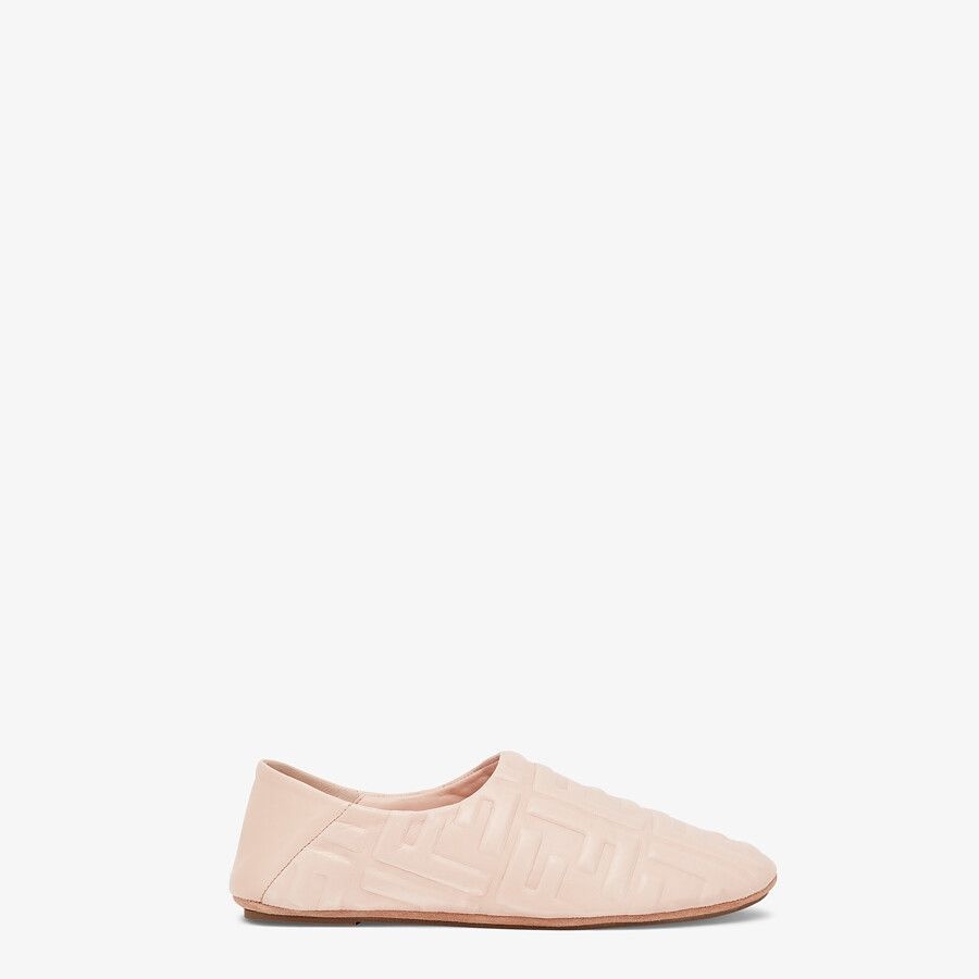 Pink nappa leather slippers - 1