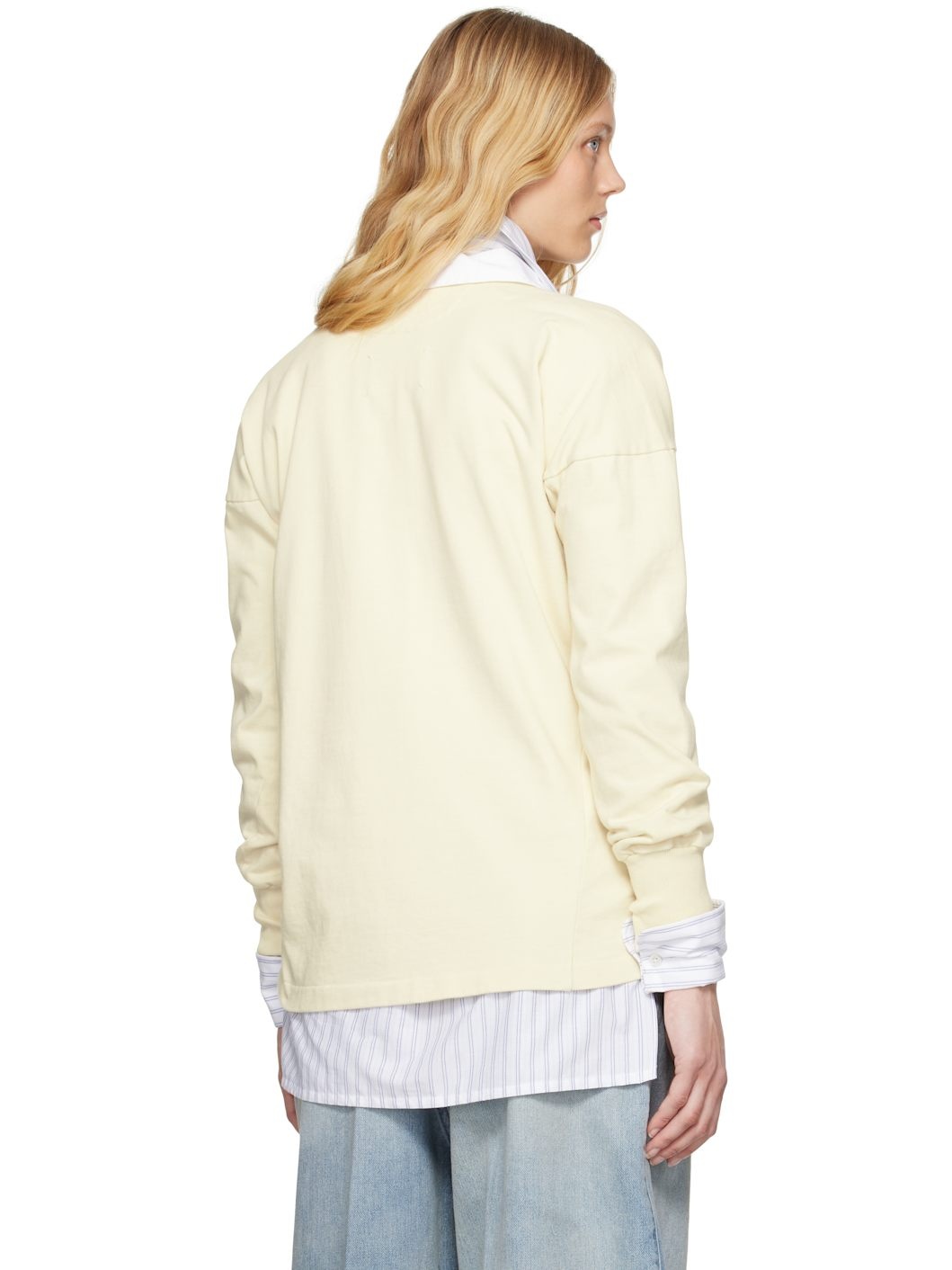 Off-White Printed Logo Long Sleeve Polo - 3