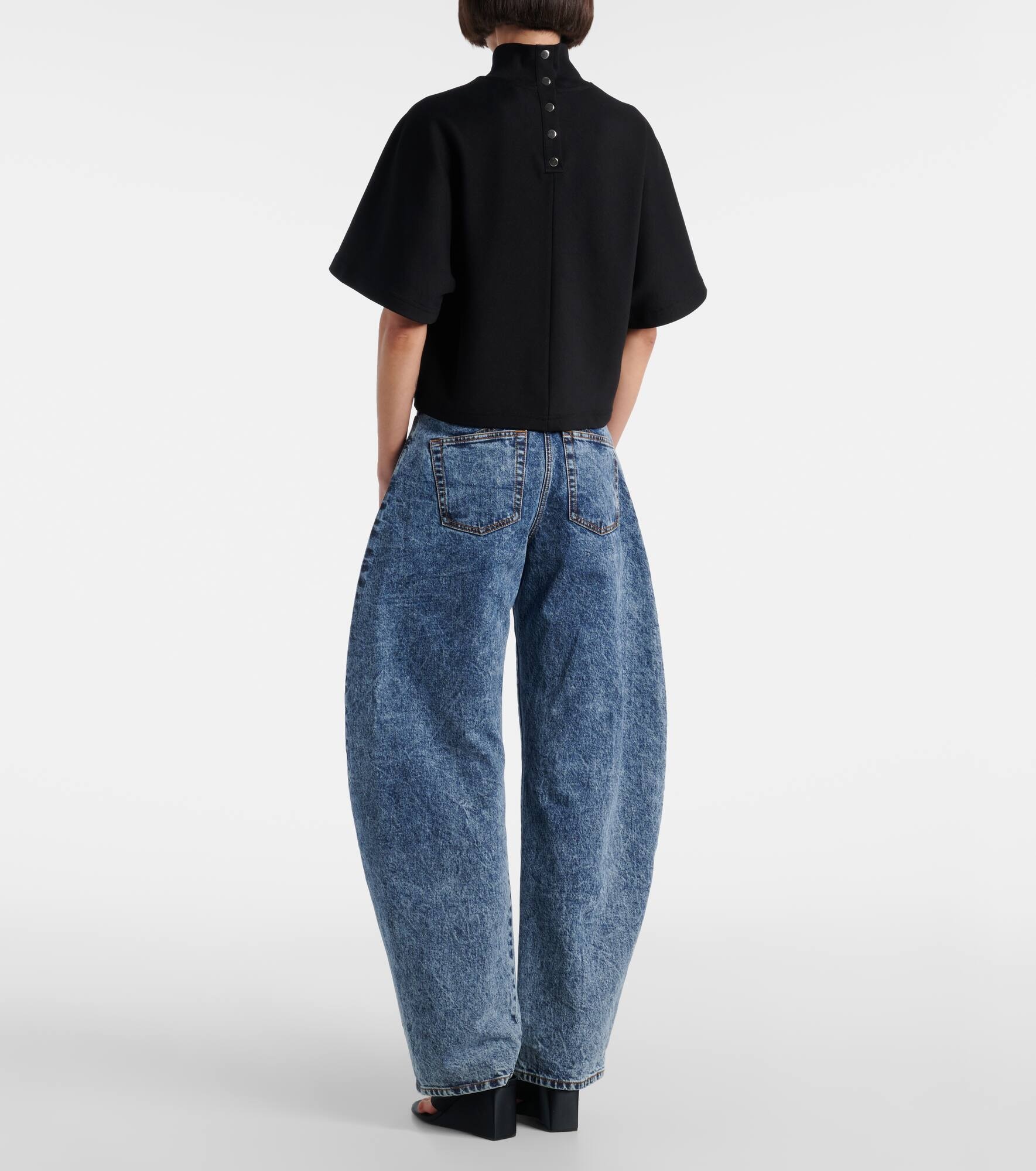 High-neck cotton jersey T-shirt - 3