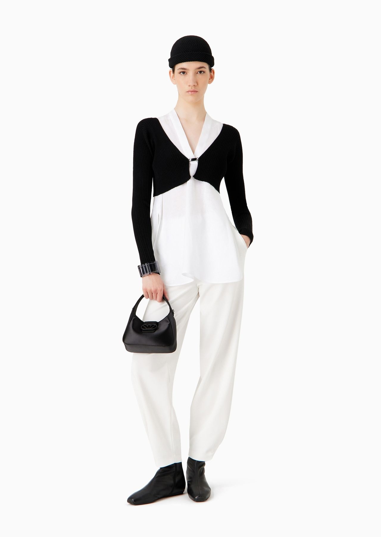 Stretch Milano-stitch fabric trousers with narrow hem - 4