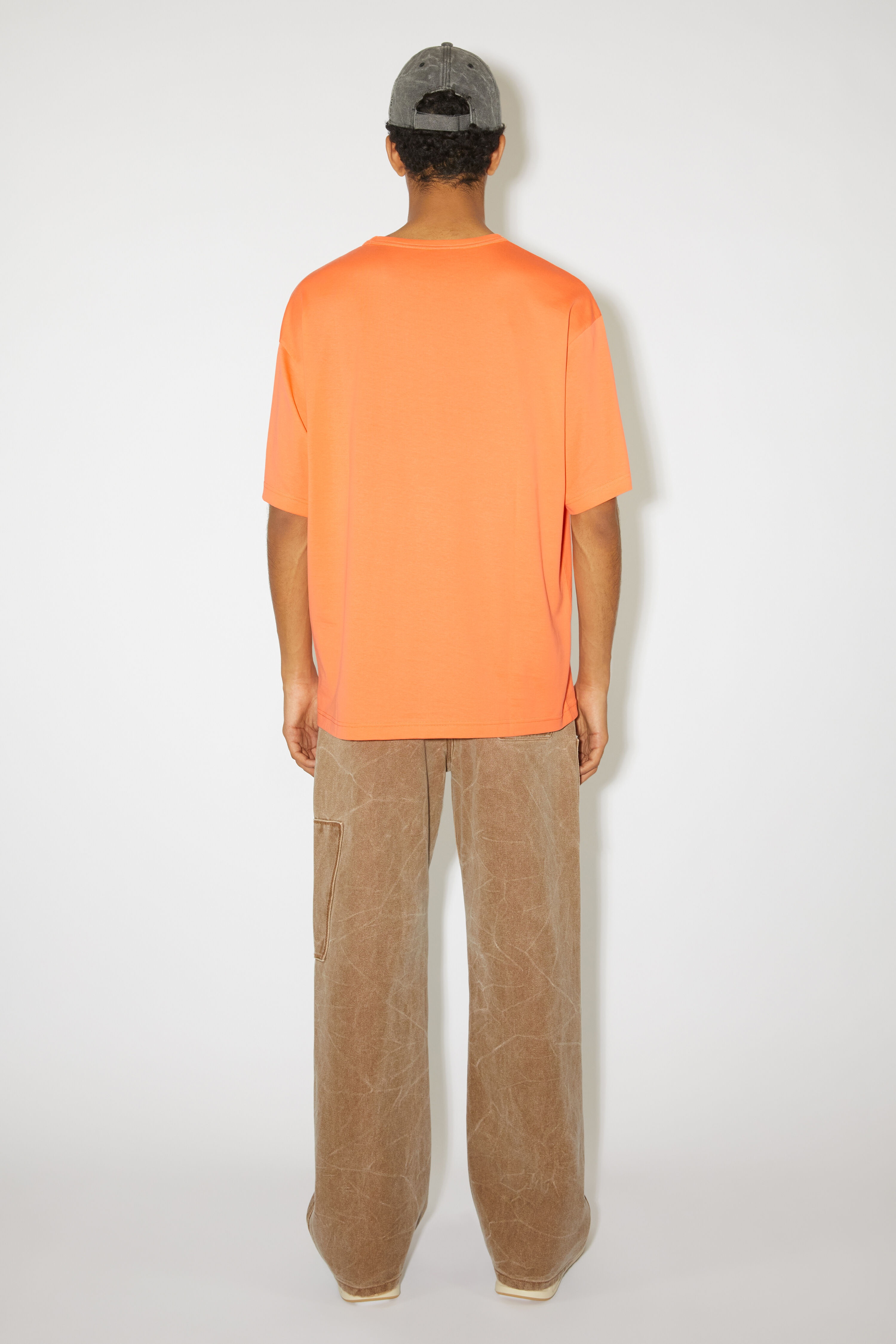 Crew neck t-shirt - Relaxed fit - Mandarin orange - 3
