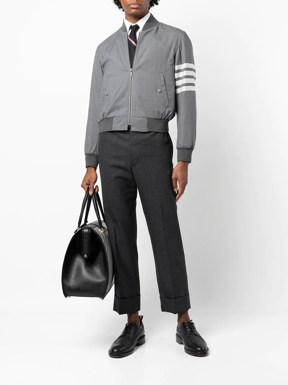 4-Bar stripe knitted bomber jacket - 2