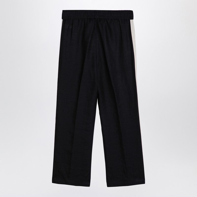 ANTHRACITE GREY LINEN SPORTS TROUSERS - 2