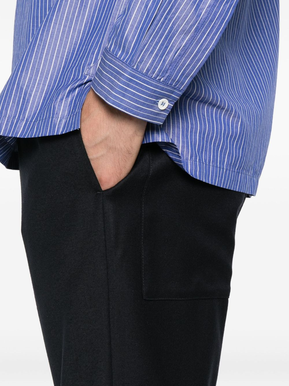 elastic-waist wool trousers - 5