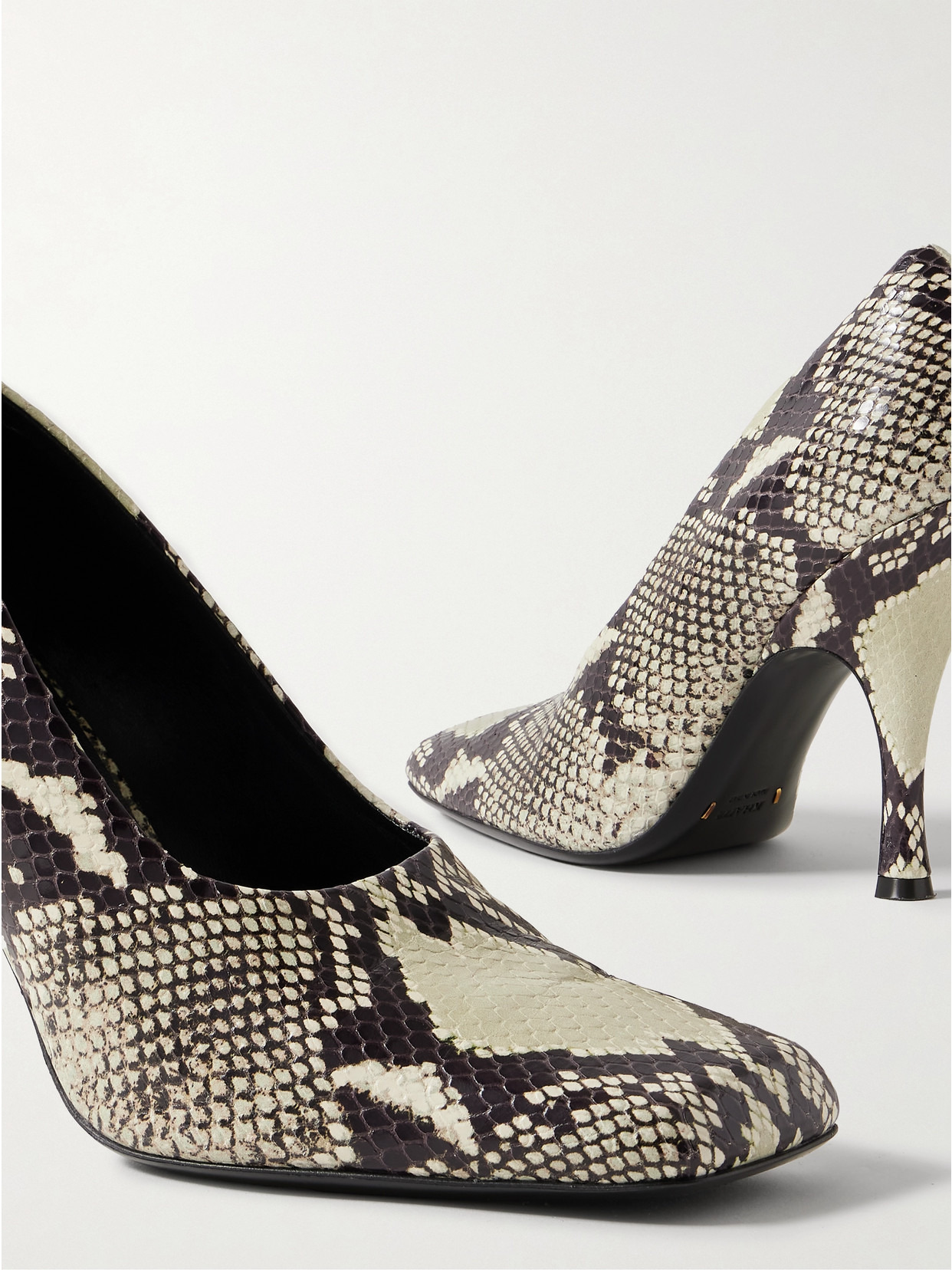 Eva Snake-effect Leather Pumps - 4