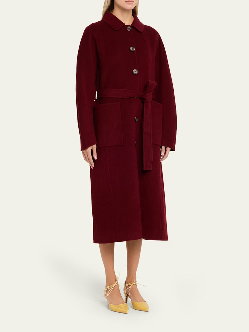Sylvaine Flutter-Sleeve Lasercut Poplin Ankle Dress 4