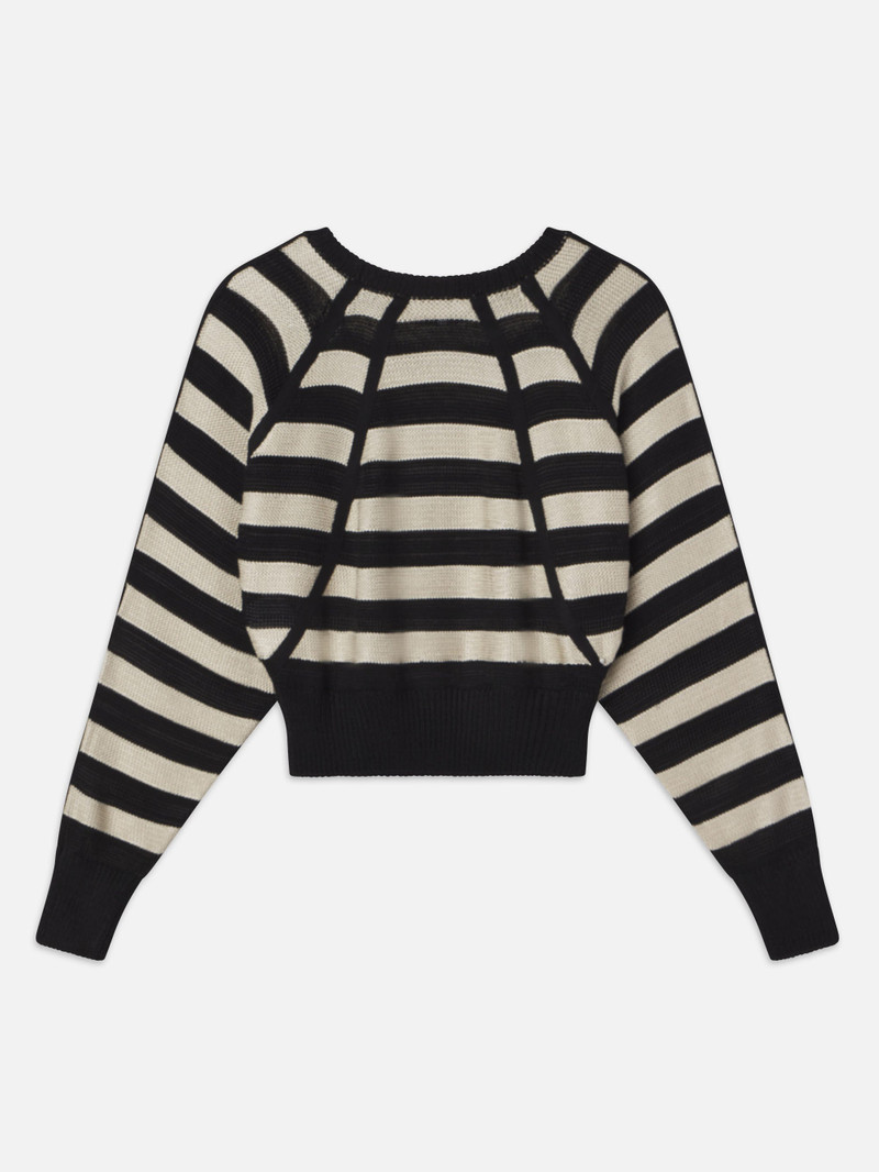 Striped Raglan Sweater in Black Multi 5