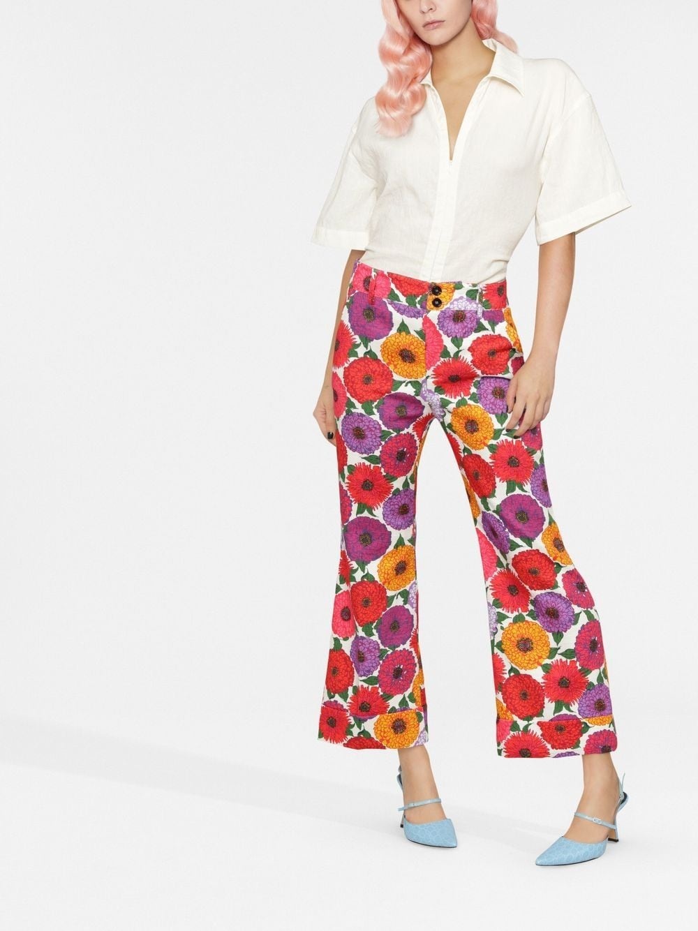 Hendrix printed cropped trousers - 4